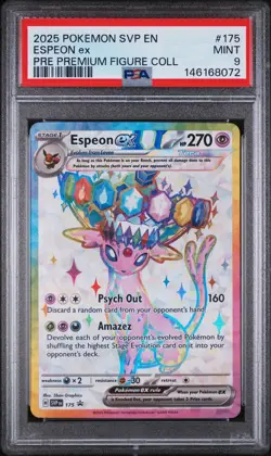 2025 POKEMON PRISMATIC EVOLUTIONS PREMIUM FIGURE COLLECTION ESPEON EX PSA 9 - Image 1