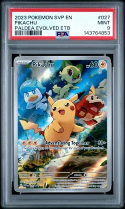 2023 POKEMON PALDEA EVOLVED ELITE TRAINER BOX PIKACHU PSA 9 - Image 1