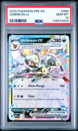2025 POKEMON PRE EN-PRISMATIC EVOLUTIONS #060 UMBREON EX PSA 10 - Image 1