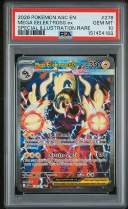 2026 POKEMON ASCENDED HEROES SPECIAL ILLUSTRATION RARE MEGA EELEKTROSS EX PSA 10 - Image 1
