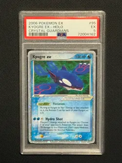 2006 POKEMON EX CRYSTAL GUARDIANS #95 KYOGRE EX-HOLO PSA 5 - Image 1