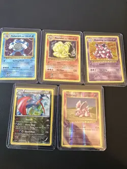 POKEMON LOT (5cards) XY Evolutions Holos Poliwrath Nintales Nidoking Salamanca - Image 1