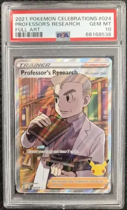 PSA 10 - 2021 Pokemon Celebrations Professor's Research Full Art #24 - GEM MINT! - Image 1