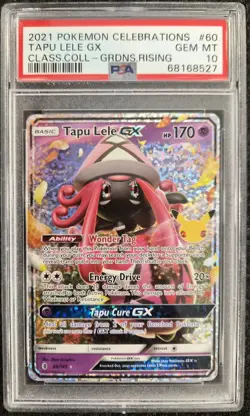 PSA 10 - 2021 Pokemon Celebrations Tapu Lele GX Guardians Rising #60 - GEM MINT! - Image 1