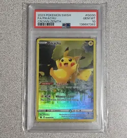 PSA 10 2023 POKEMON SWORD & SHIELD CROWN ZENITH #GG30 FULL ART/PIKACHU - Image 1