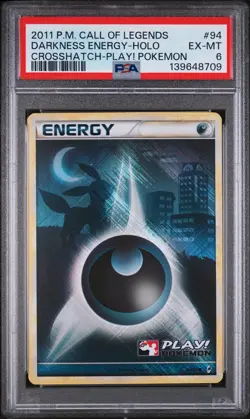 2011 POKEMON CALL OF LEGENDS #94 DARKNESS ENERGY-HOLO PSA 6 - Image 1