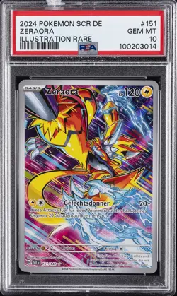 2024 POKEMON GERMAN SCR DE-STELLAR CROWN ILLUSTRATION RARE #151 ZERAORA PSA 10 - Image 1