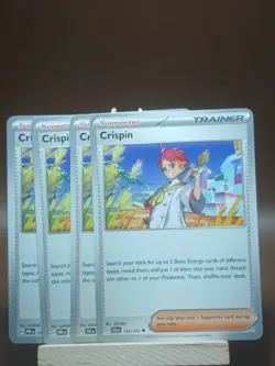 4x Crispin 105/131 Prismatic Evolutions / Stellar Crown Pokemon Playset x4 - Image 1