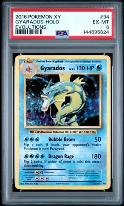 2016 Pokemon XY Evolutions Gyarados Holo #34/108 PSA 6 EX-MT - Image 1