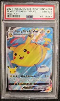 PSA 10 - 2021 Pokemon Celebrations Flying Pikachu VMAX Full Art #007 - GEM MINT! - Image 1