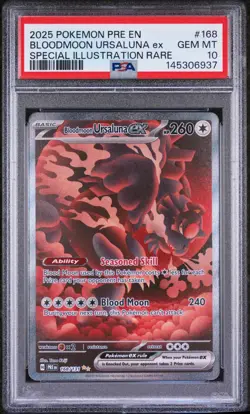 2025 POKEMON PRISMATIC EVOLUTIONS ILLUSTRATION RARE BLOODMOON URSALUNA EX PSA 10 - Image 1
