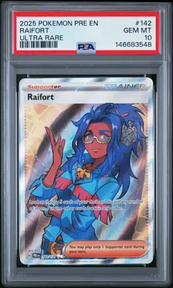2025 POKEMON PRE EN-PRISMATIC EVOLUTIONS ULTRA RARE #142 RAIFORT PSA 10 - Image 1