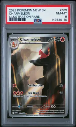 2023 POKEMON MEW EN-151 ILLUSTRATION RARE #169 CHARMELEON PSA 8 - Image 1