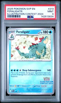 2025 POKEMON SVP EN-SV BLACK STAR PROMO #213 FERALIGATR PSA 9 - Image 1