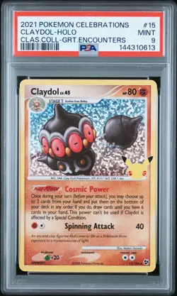 2021 POKEMON CELEBRATIONS CLASSIC COLL #15 CLAYDOL-HOLO PSA 9 - Image 1