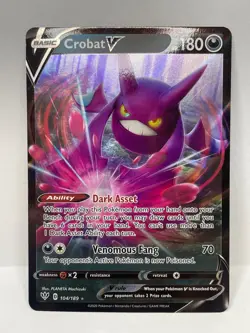 Pokemon TCG Darkness Ablaze Crobat V Ultra Rare 104/189 - Image 1