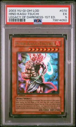 2003 YU-GI-OH! LOD-LEGACY OF DARKNESS 1ST EDITION #070 HINO-KAGU-TSUCHI PSA 5 - Image 1