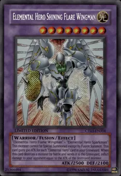 Elemental Hero Shining Flare Wingman Ltd Ed Secret Rare CT03-EN004 Yu-Gi-Oh! - Image 1