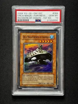 PSA 10 Yugioh Orca Mega-Fortress of Darkness #IOC-084 1st Edition Super Pop 21! - Image 1