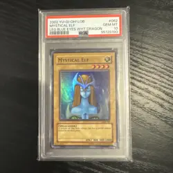 2002 Yu-Gi-Oh! Mystical Elf Legend of Blue Eyes LOB Unlimited Super Rare PSA 10 - Image 1