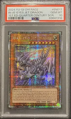 2024 PSA 10 YUGIOH 25TH 1ST ED QUARTER CENTURY SECRET RARE BLUE EYES JET DRAGON - Image 1