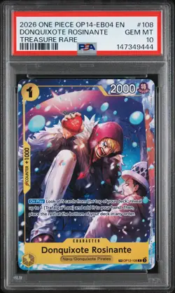 2026 ONE PIECE OP14-EB04-THE AZURE SEA'S SEVEN #108 DONQUIXOTE ROSINANTE PSA 10 - Image 1