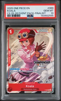 2025 ONE PIECE CHAMP 2025-26 EVENT PACK FINALIST #069 KOALA PSA 10 - Image 1
