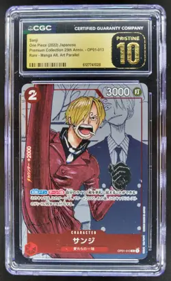 2022 ONE PIECE JP SANJI RARE MANGA ALT ART OP01-013 CGC 10 PRISTINE TL3 - Image 1