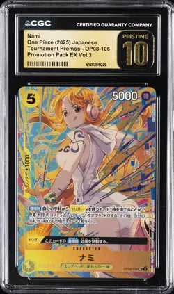 2025 ONE PIECE JPN TOURNAMENT PROMO PROMOTION PACK EX VOL 3 NAMI CGC 10 PRISTINE - Image 1