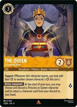 Disney Lorcana Fabled - 1 The Queen - Conceited Ruler, Rare Non Foil - Image 1