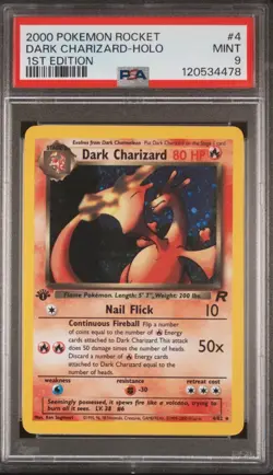 2000 Pokemon Rocket 1st Edition - Dark Charizard Holo 4/82 PSA 9 MINT - Image 2