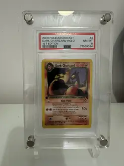 4/82 Dark Charizard 1st Edition PSA 8 Holo Team Rocket Base Pokemon Card WOTC - Image 1