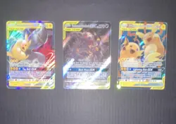 Pokemon TCG Sun & Moon Tag Team GX Lot 3 Cards - Pikachu, Umbreon, Raichu - Image 1