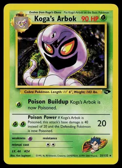 Pokemon Card - Koga's Arbok Gym Challenge 25/132 Rare - Image 1