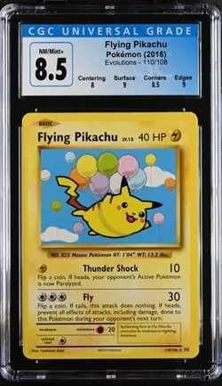 Flying Pikachu Evolutions 110/108 CGC 8.5 NM-MT+ 2016 Pokemon Card - Image 1