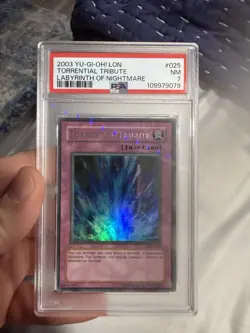 2002 Yu-Gi-Oh! Torrential Tribute – PSA 7 NM – Legendary Trap Card - Image 1