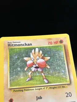 Holo Hitmonchan 7/102 - Pokemon Base Set Unlimited Card - MP - Image 2