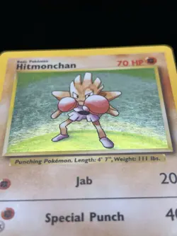 Holo Hitmonchan 7/102 - Pokemon Base Set Unlimited Card - MP - Image 4