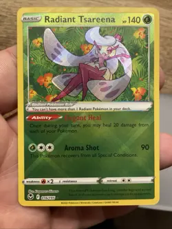 Radiant Tsareena Holo Card 016/195 Sword & Shield Silver Tempest NM+Bonus FREESH - Image 1