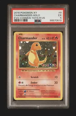 Pokemon Charmander 2016 XY Evolutions Toys R US Cosmos Promo Card 9/108 PSA 5 - Image 1