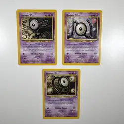 Pokemon TCG Neo Discovery Lot Unown Card Lot Of 3 - F N O - Image 1