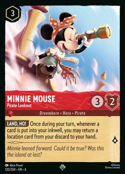 Minnie Mouse - Pirate Lookout #120 FOIL Super Rare | Lorcana: Azurite Sea Card - Image 1