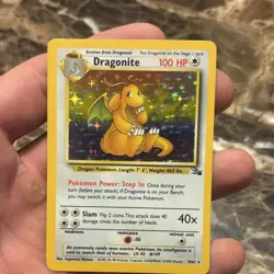Pokemon TCG Dragonite Fossil 4/62 Holo Rare Unlimited Card Wizards of the Coast - Image 1