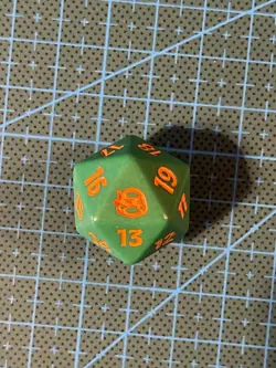 Magic The Gathering TMNT Spindown D20 Orange Michelangelo - Image 1