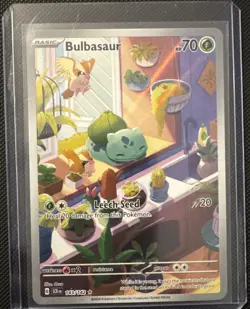 Pokemon Bulbasaur 143/142 SV07: Illustration Rare Full Art Holo And charmander! - Image 3