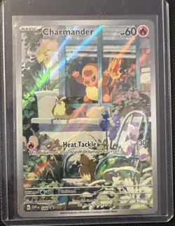 Pokemon Bulbasaur 143/142 SV07: Illustration Rare Full Art Holo And charmander! - Image 5