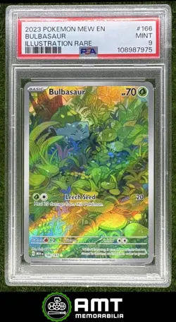 Bulbasaur PSA 9 2023 Pokemon Mew EN SV 151 #166/165 7975 Illustration Rare - Image 1