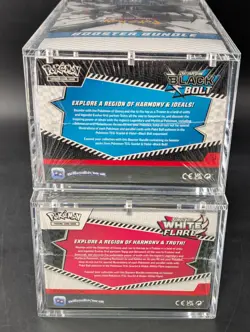 2x Pokemon SV10.5 Black Bolt White Flare Sealed Booster Bundle Display W/Acrylic - Image 3