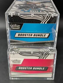 2x Pokemon SV10.5 Black Bolt White Flare Sealed Booster Bundle Display W/Acrylic - Image 5