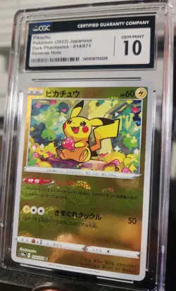 CGC 10 Pikachu 014/071 Reverse Holo Dark Phantasma 2022 Pokemon Japanese - Image 1